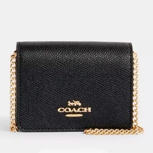 Coach Black Crossbody Bag Mini Wallet on the Chain